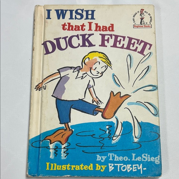Vintage 1965 “ I Wish That I Had Duck Feet” Book by Theo LeSieg ( Dr.Suess) - Picture 1 of 8